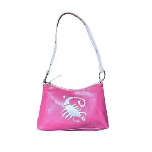 VNTG Scorpio Hot/Light Pink Mixit Shoulder Purse Y2K Studded RARE Horoscope Bag